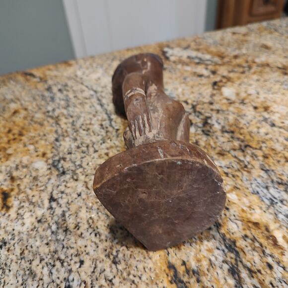 African Ibeji Yoruba Carved Wooden Figure Tribal Statue Sculpture 9" Tall Brown - Picture 8 of 11